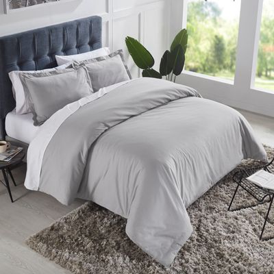 Duvet Cover Fab Styles Cotton Charcoal Queen 31656