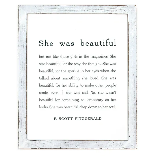 Signs Cedar Mountain Natural Framed Words She Was Beautiful