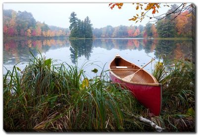 Streamline Art Red Wood Canoe D4369 30x45