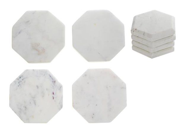 Coasters CasaDecor Octagon Marble Set 4 AP10010