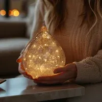 Teardrop T&T LED 6 Teardrop T&T LED 6" Glass Light w/Timer 904618B