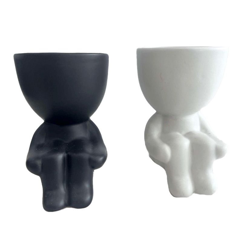 Planter Koppers Sitting Person White 57115