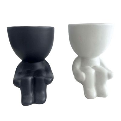 Planter Koppers Sitting Person White 57115