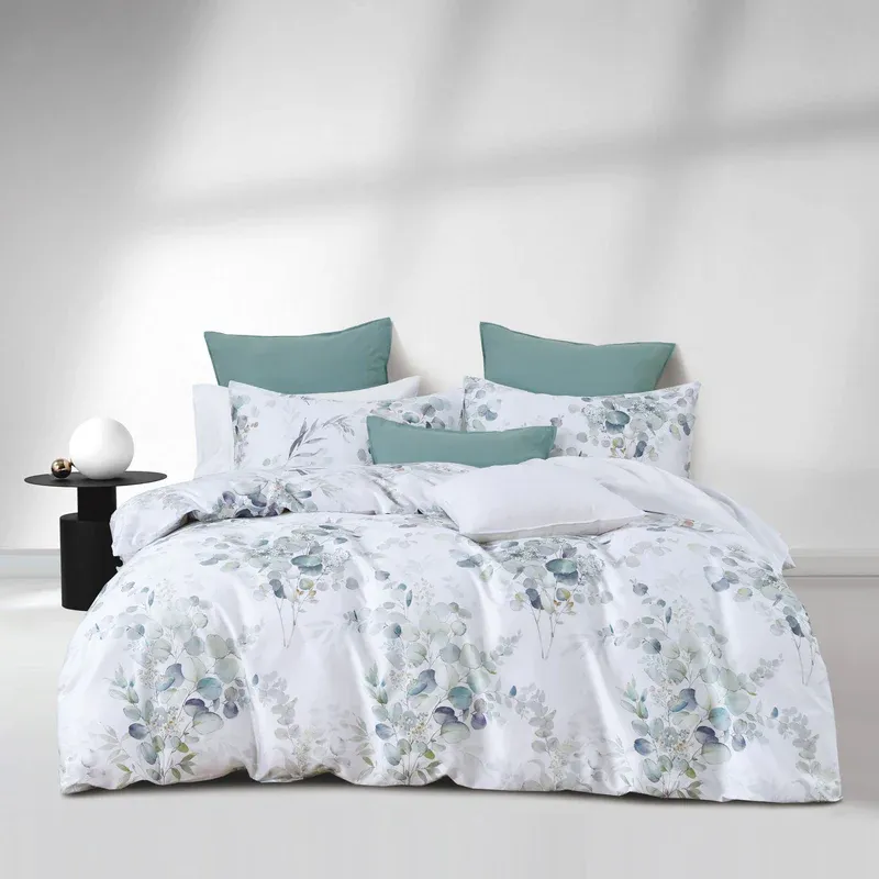 Duvet Cover Daniadown Silver Sage Double w / Pillow Cases