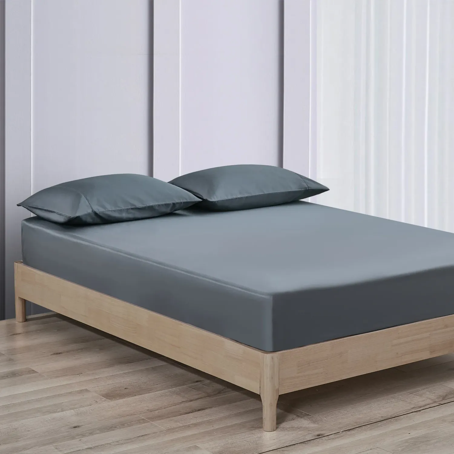 Sheets Daniadown Pima Double Fitted 15 Sheets Daniadown Pima Double Fitted 15" Steel Blue