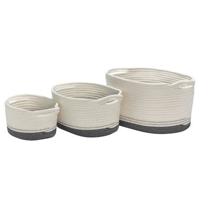 Basket Cathay Grey Cotton Rope Oval 8.5” 10-2543 Basket Cathay Grey Cotton Rope Oval 8.5” 10-2543