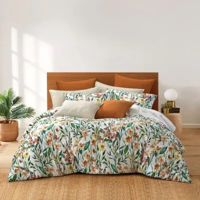 Duvet Cover Daniadown Floriade Queen w / Pillow Cases**