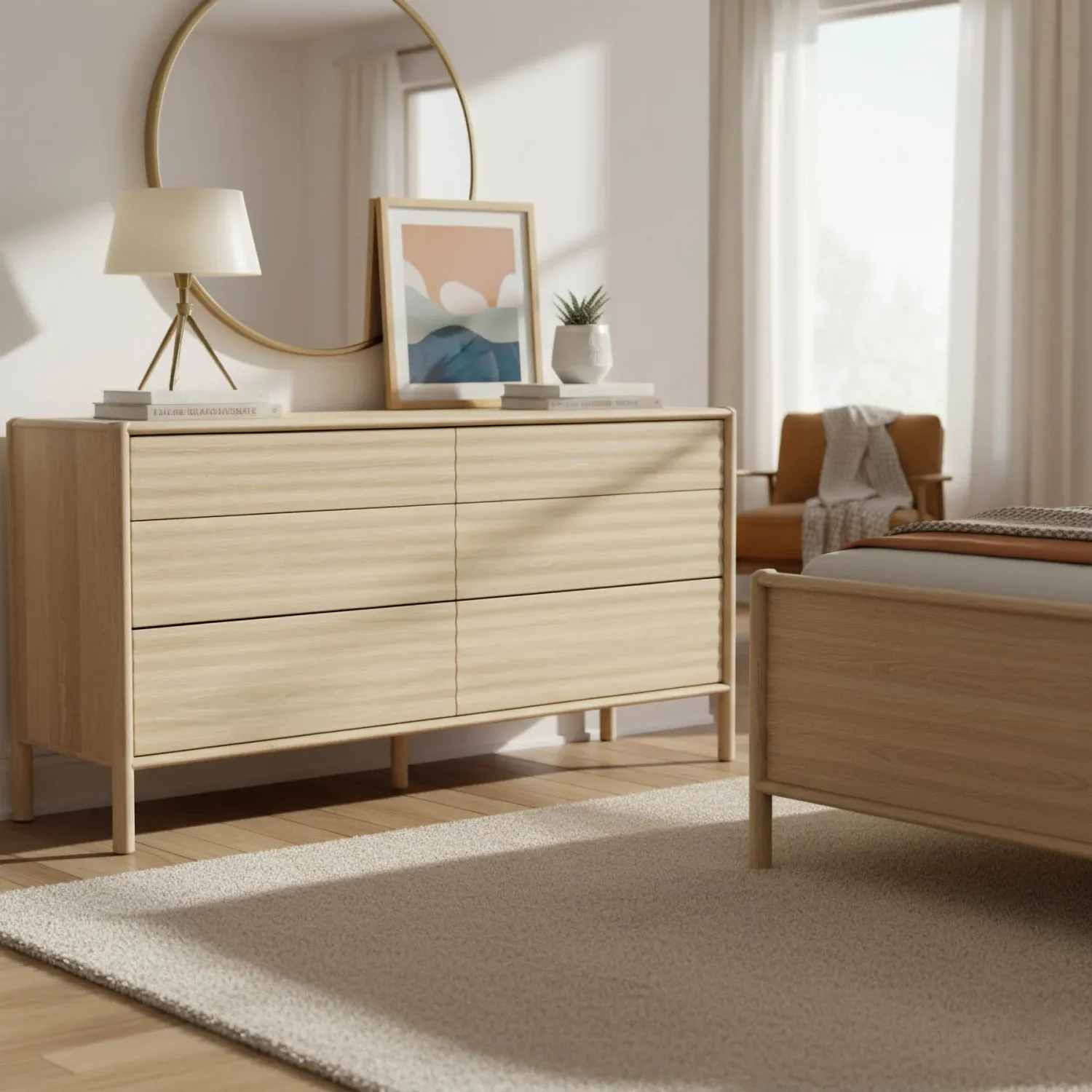 LH Runway 6 Drawer Dresser Light Oak RUN006