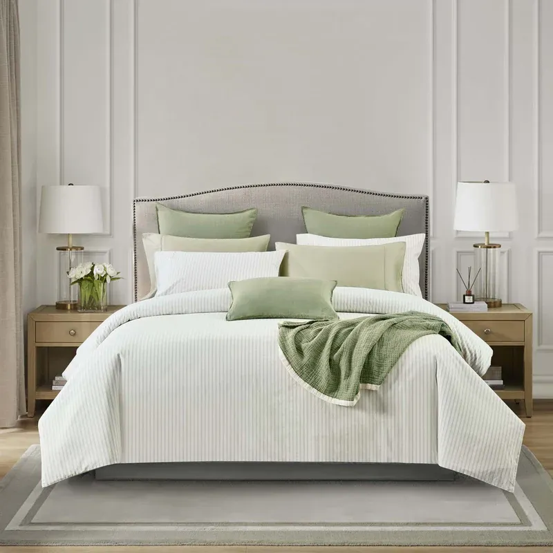 Duvet Cover Daniadown Vale Green Queen w / Pillow Cases
