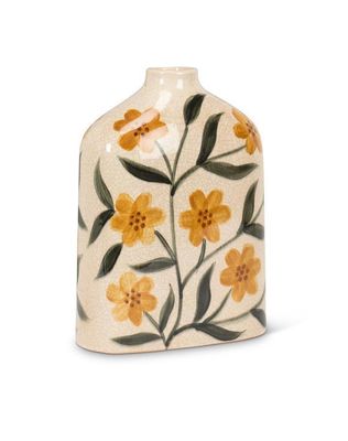 Vase Abbott Yellow Floral Med 9”