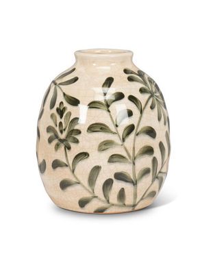 Vase Abbott Green Frond Round 7”