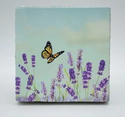Cedar Mountain Art Block Lavender Butterfly
