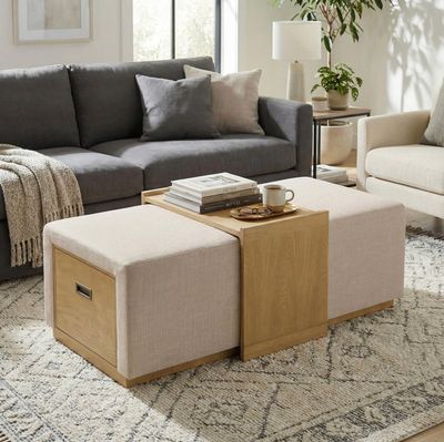 LH Elara Storage Ottoman Barley Chenille SNH-121-BAR