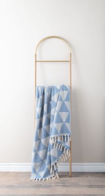 Throw Ganz Natural Blue Triangle  50x60 CB198005