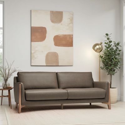 Stylus Berkley Leather Sofa Ranger Mushroom