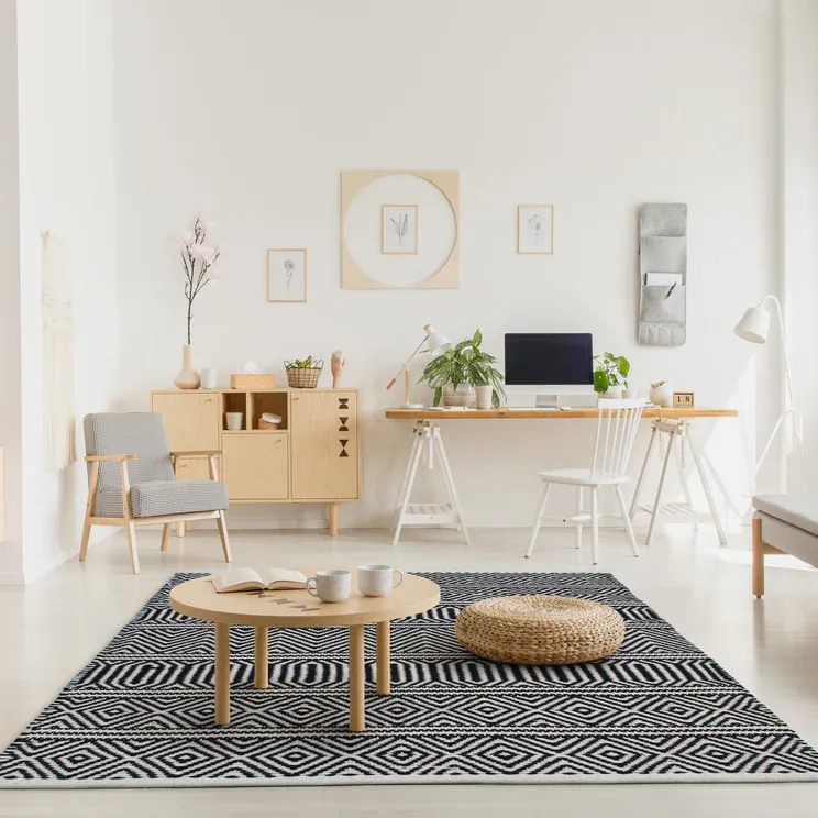 Rugs Avocado Dhurrie 3'3" x 4'7" Geo Black