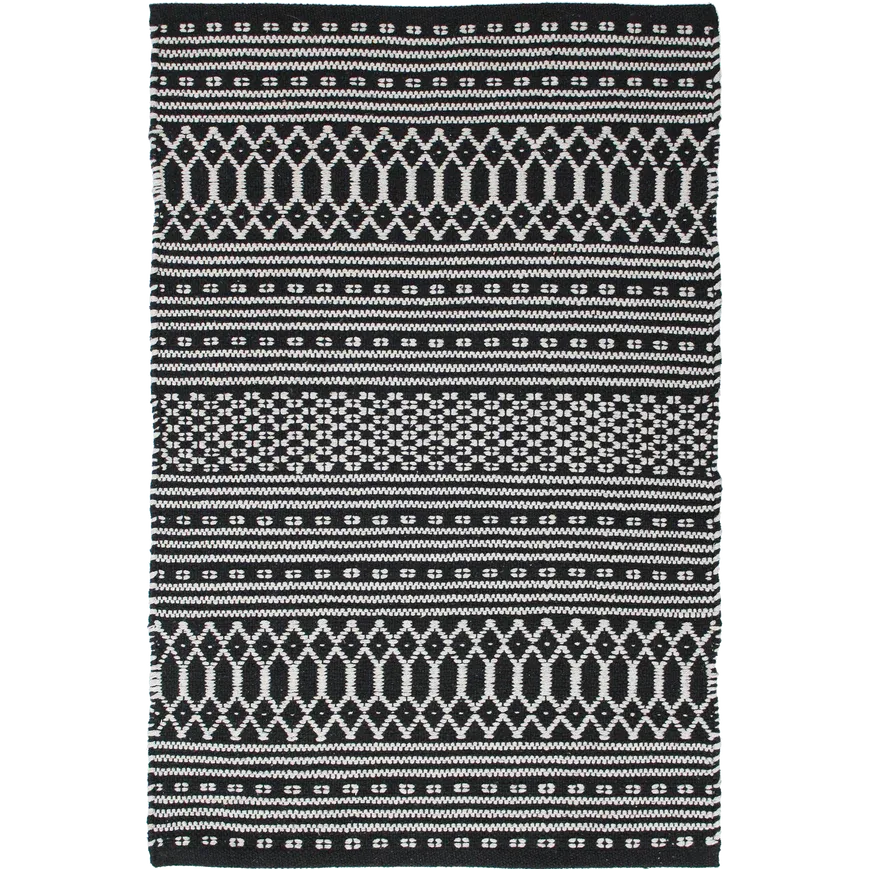 Rugs Avocado Dhurrie Cotton 3'3" x 4'7" Grand Black