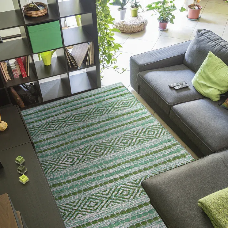 Rugs Avocado Dhurrie Cotton 3'3" x 4'7" Fusion Peridot Green
