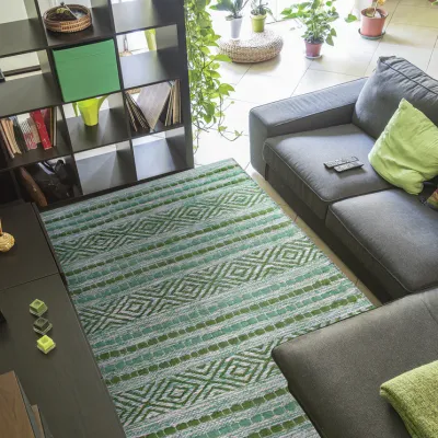 Rugs Avocado Dhurrie Cotton 3'3" x 4'7" Fusion Peridot Green
