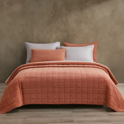 Coverlet Set Daniadown Squares Cedar Queen w/ shams