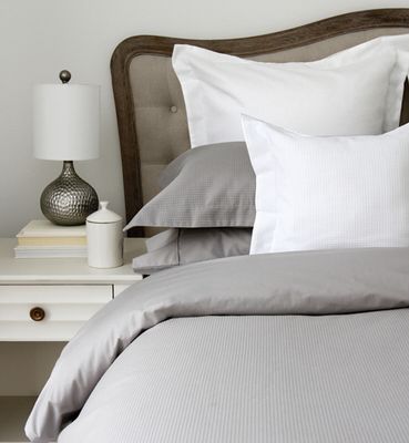 Duvet Cover Cuddledown Pique (#88 Grey) Queen w/ shams