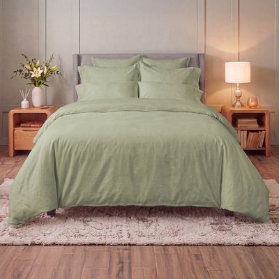 Sheets Cuddledown Percale Fashion Queen Fitted Sea Glass (64)