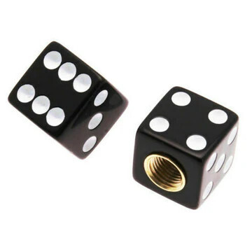Trik Topz Valve Caps - Dice - Black