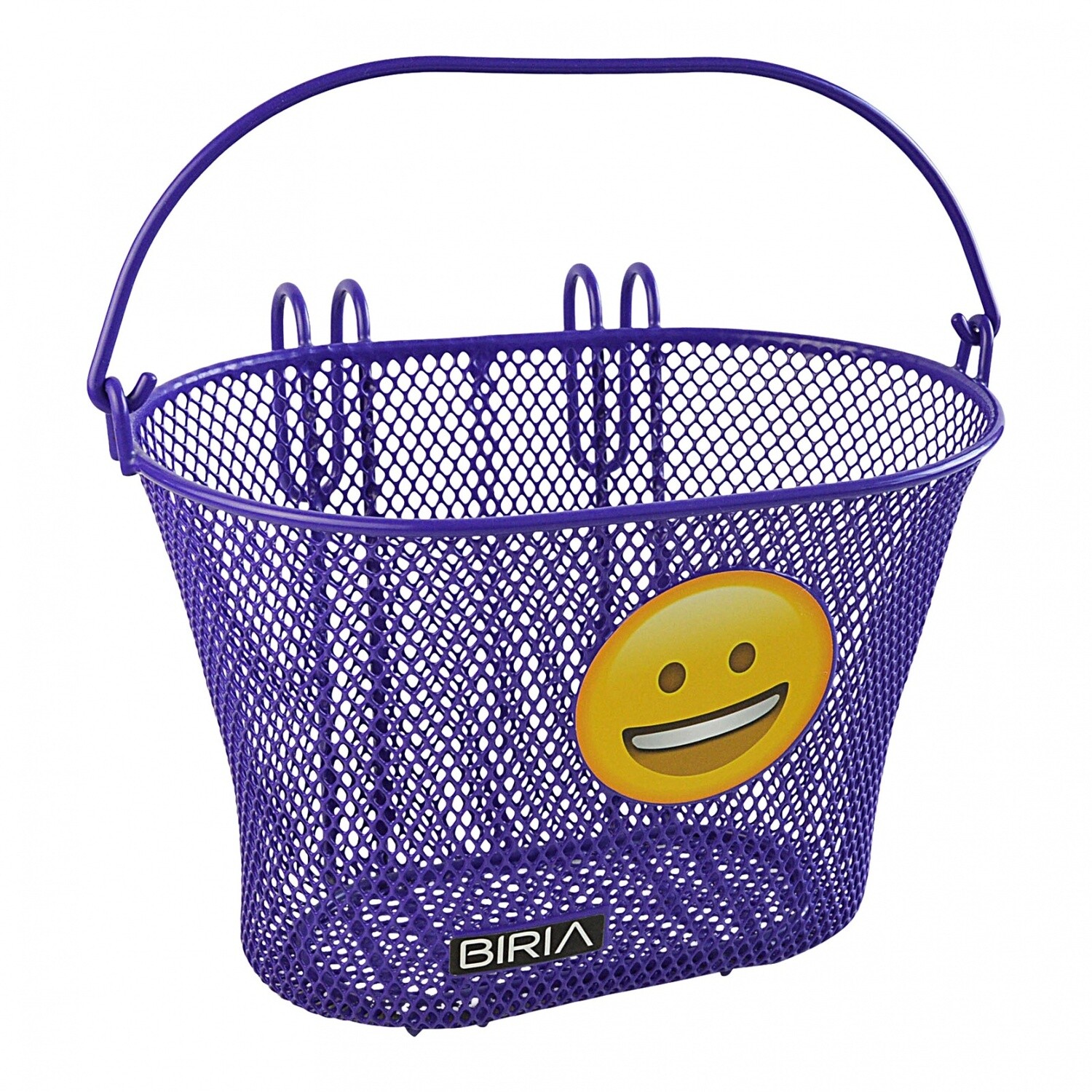 Biria Small Kids Basket With Hooks-Purple W/ Emoji