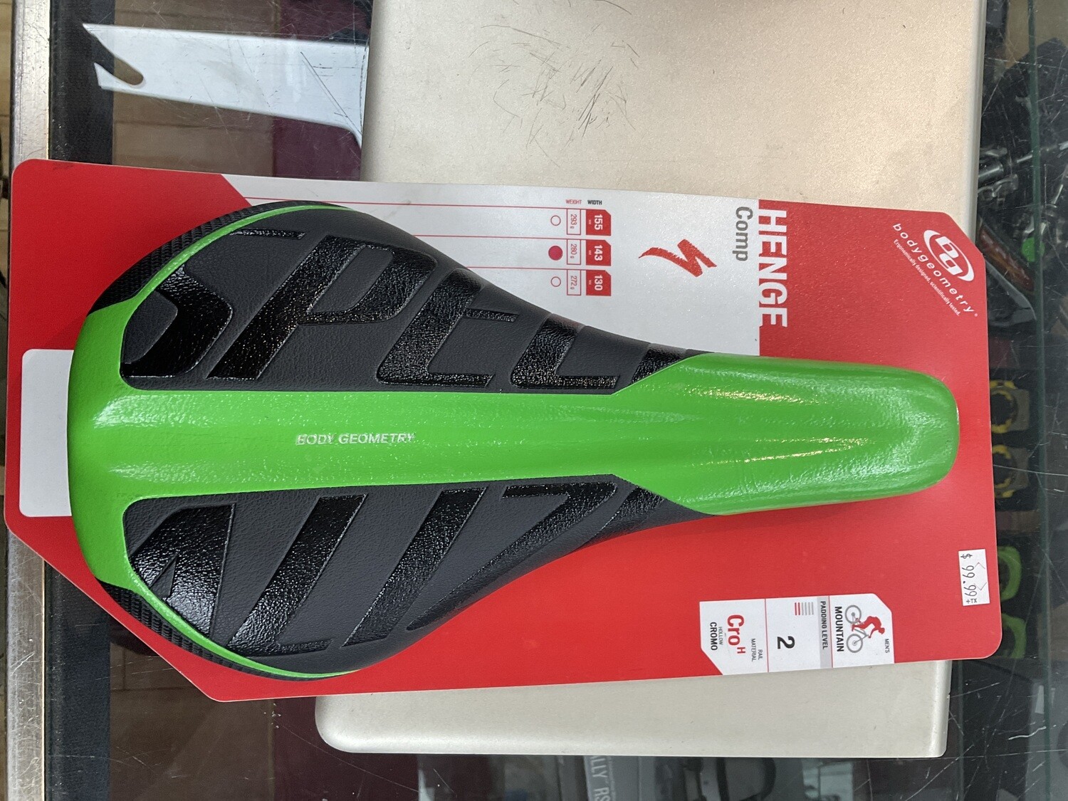 Specialized Henge Comp Saddle 143 Moto Green **SALE** Reg. $99.99