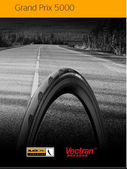 Continental Grand Prix 5000 (700x25c) Tire -  Black/ Transparent