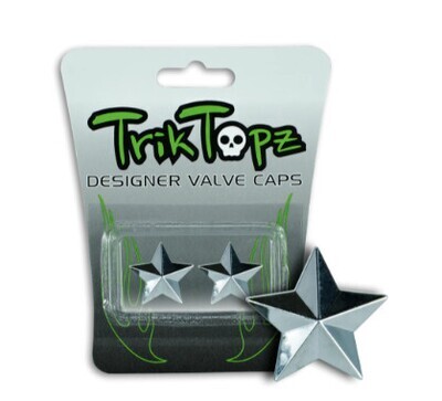 Trik Topz Valve Caps- Star Chrome