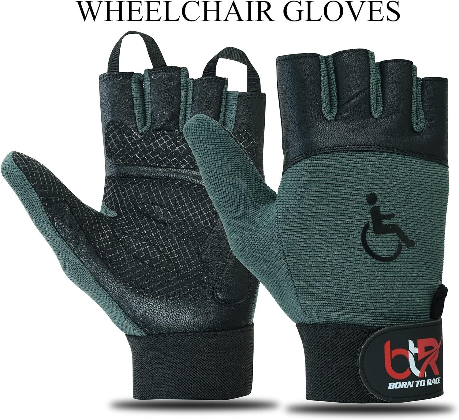 Born To Race Wheelchair Gloves Black - Small