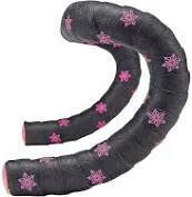 Supacaz Super Sticky Kush Handlebar Tape - Galaxy Neon Pink Print / Ano Neon Pink Plugs