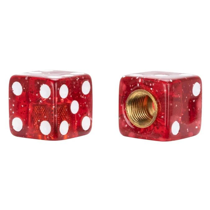 Trik Topz Dice Red Glitter Valve Caps