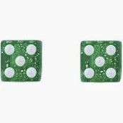 Trik Topz Dice Green  Glitter Valve Caps