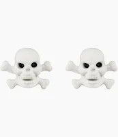 Trik Topz Valve Caps - Skull Head &amp; Bones White