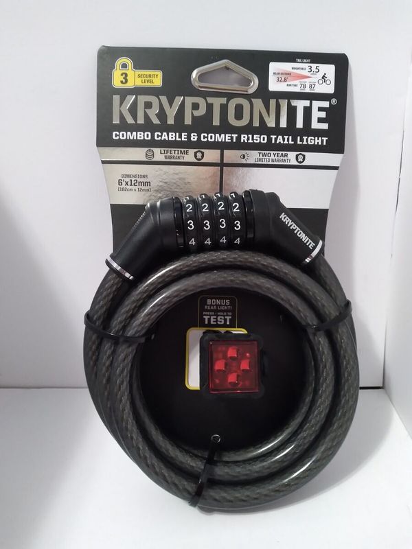 Kryptonite Combo Cable And Comet R150 Tail Light