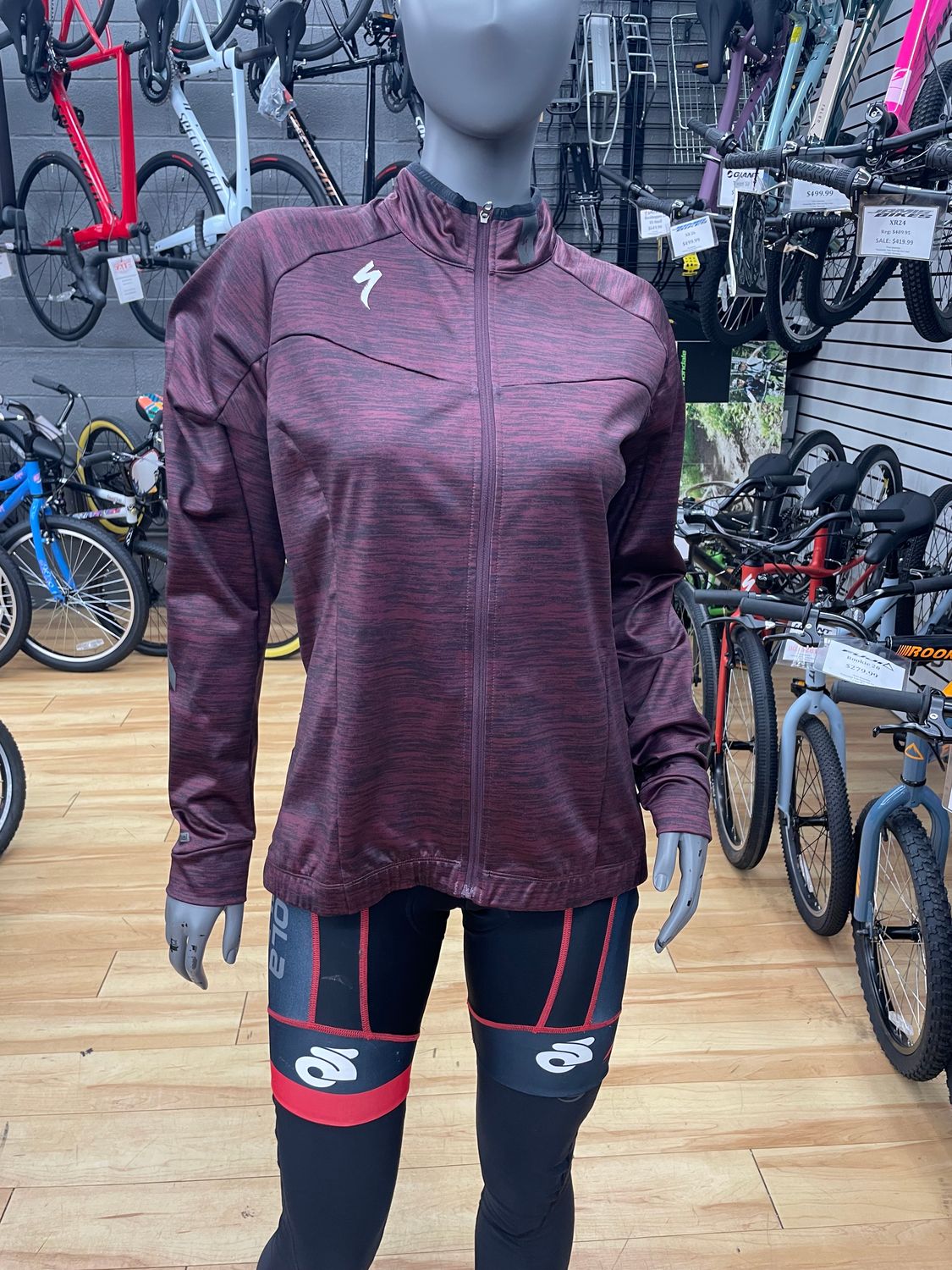 Specialized Therminal Jersey LS  Black / Ruby Ladies Large **SALE** Reg. $139.99