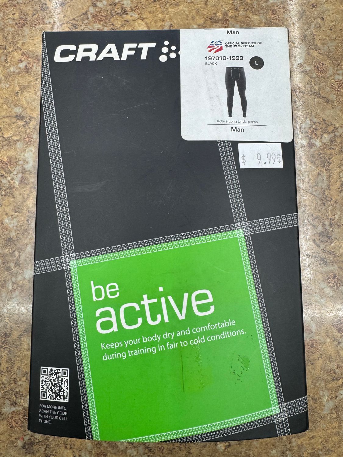 Craft Men&#39;s Active Long Underpants Black - Large