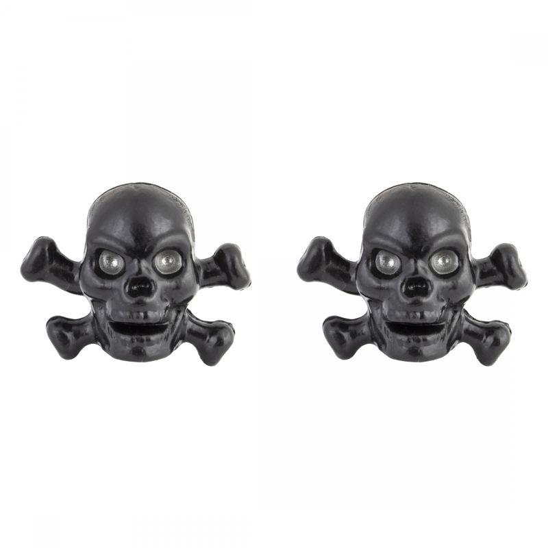 Trik Topz Valve Caps- Skull And Bones Black