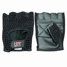Born To Race Cowhide Leather Fingerless Mesh Net Gloves , Size: Small