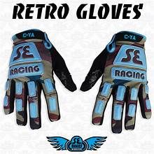 SE Racing Retro Gloves (Camo / SE Blue) - Medium