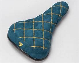 Mafia Bikes Diamond Stich Saddle - Navy / Gold