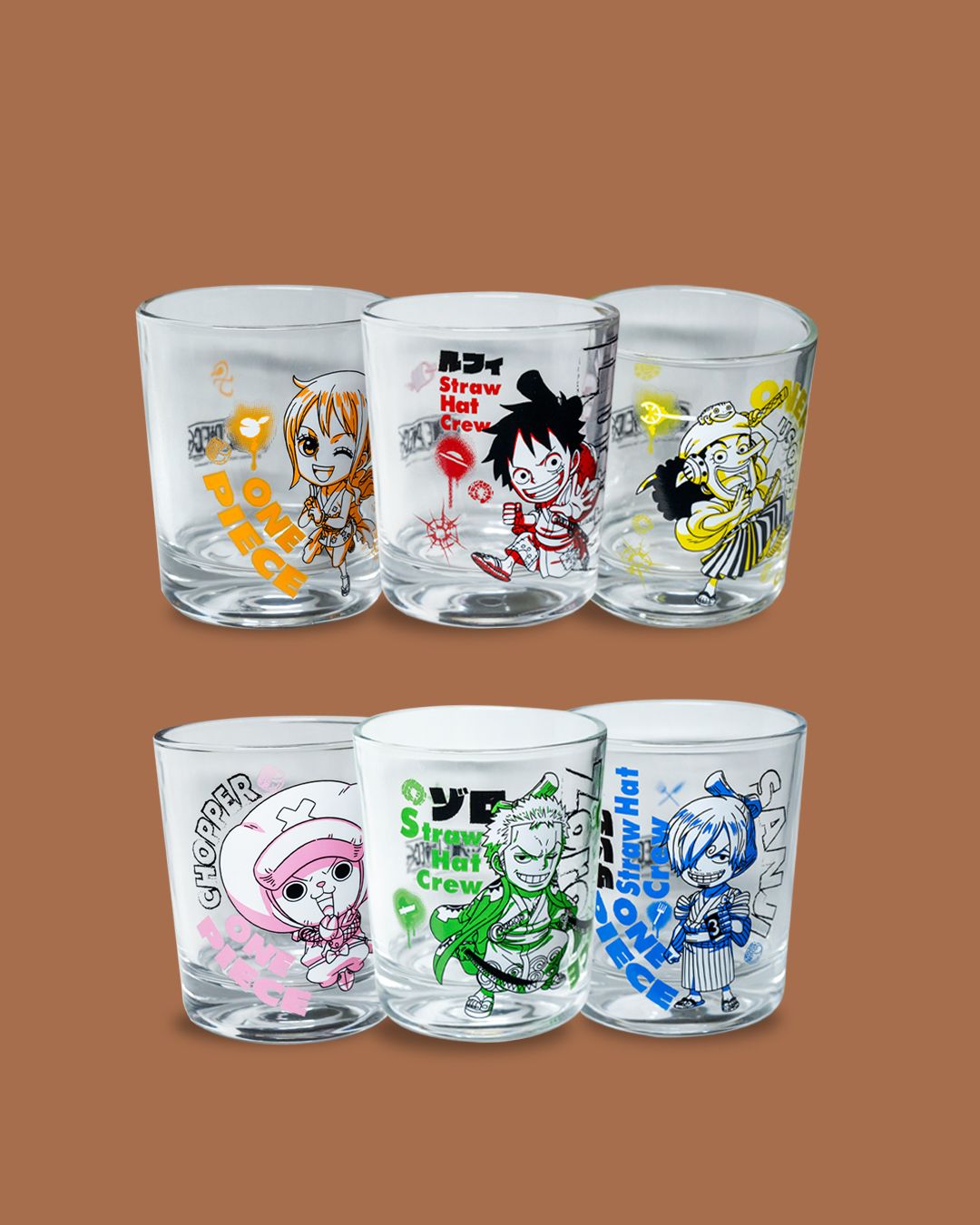 One Piece Characters Glass Cup Boxed Set