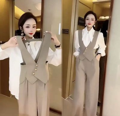 /Summer Women&#39;s Set 2023 New Korean Version Slim Loose Fit Professional Casual Suit Elegant Women&#39;s Two Piece Set