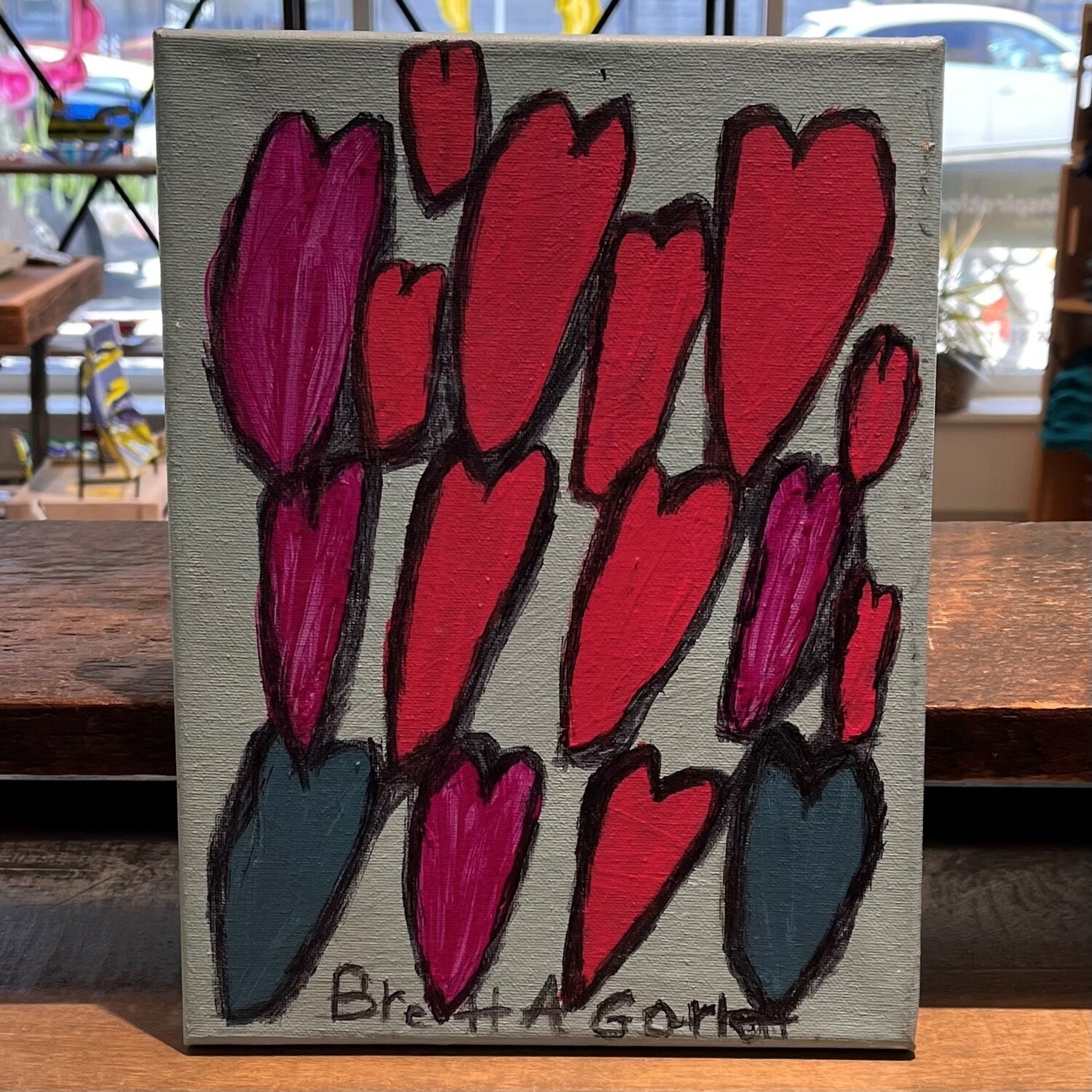 Brett Garrett, Acrylic on canvas, &#39;Hearts for everyone&#39;