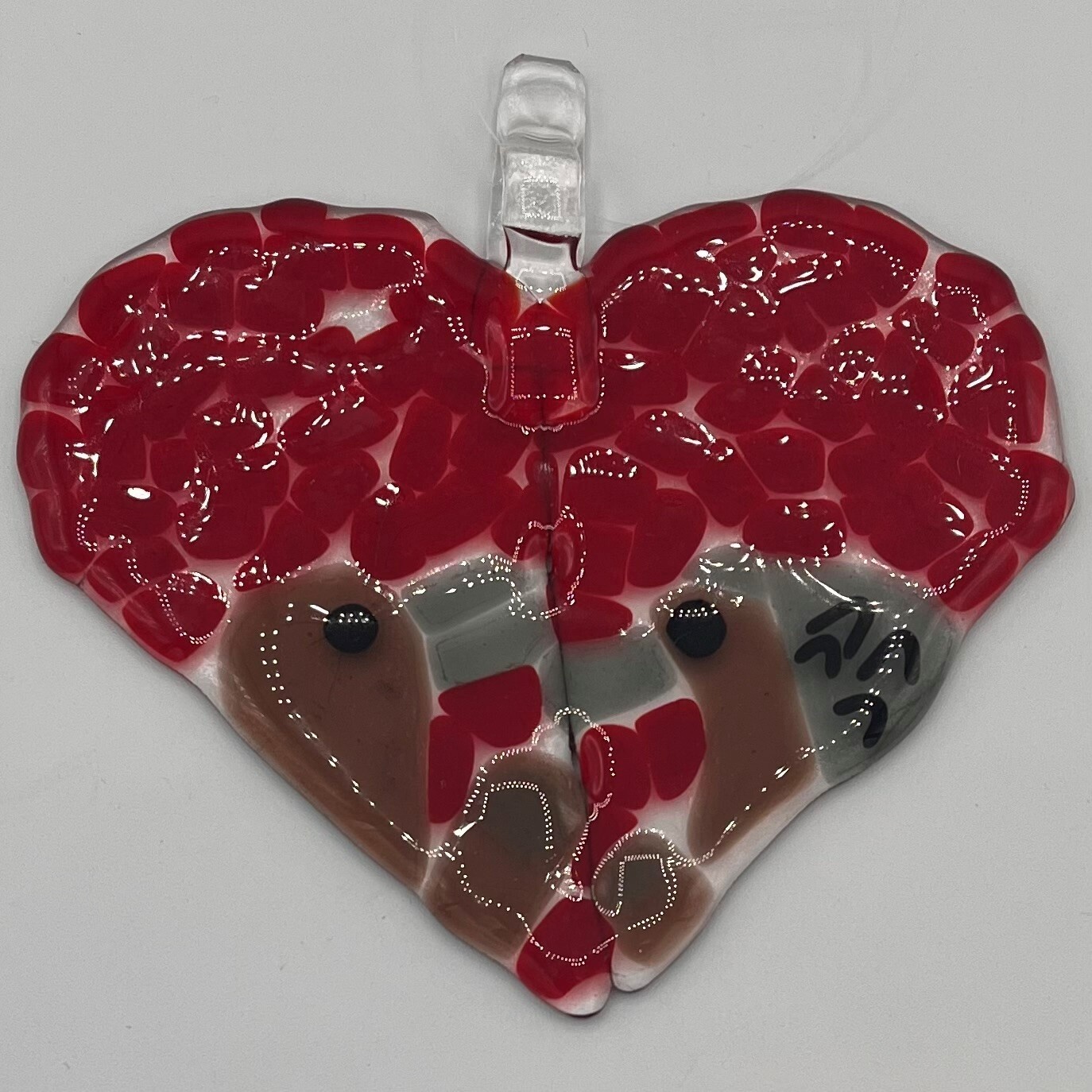 Nathan Strother, Fused Glass Suncatcher, Multicolor Heart
