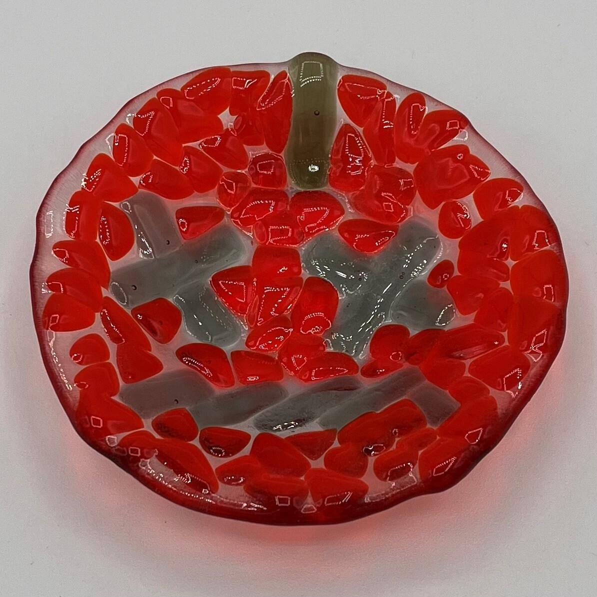 Andrea Walker, Fused Glass Bowl, Jack-O-Lantern