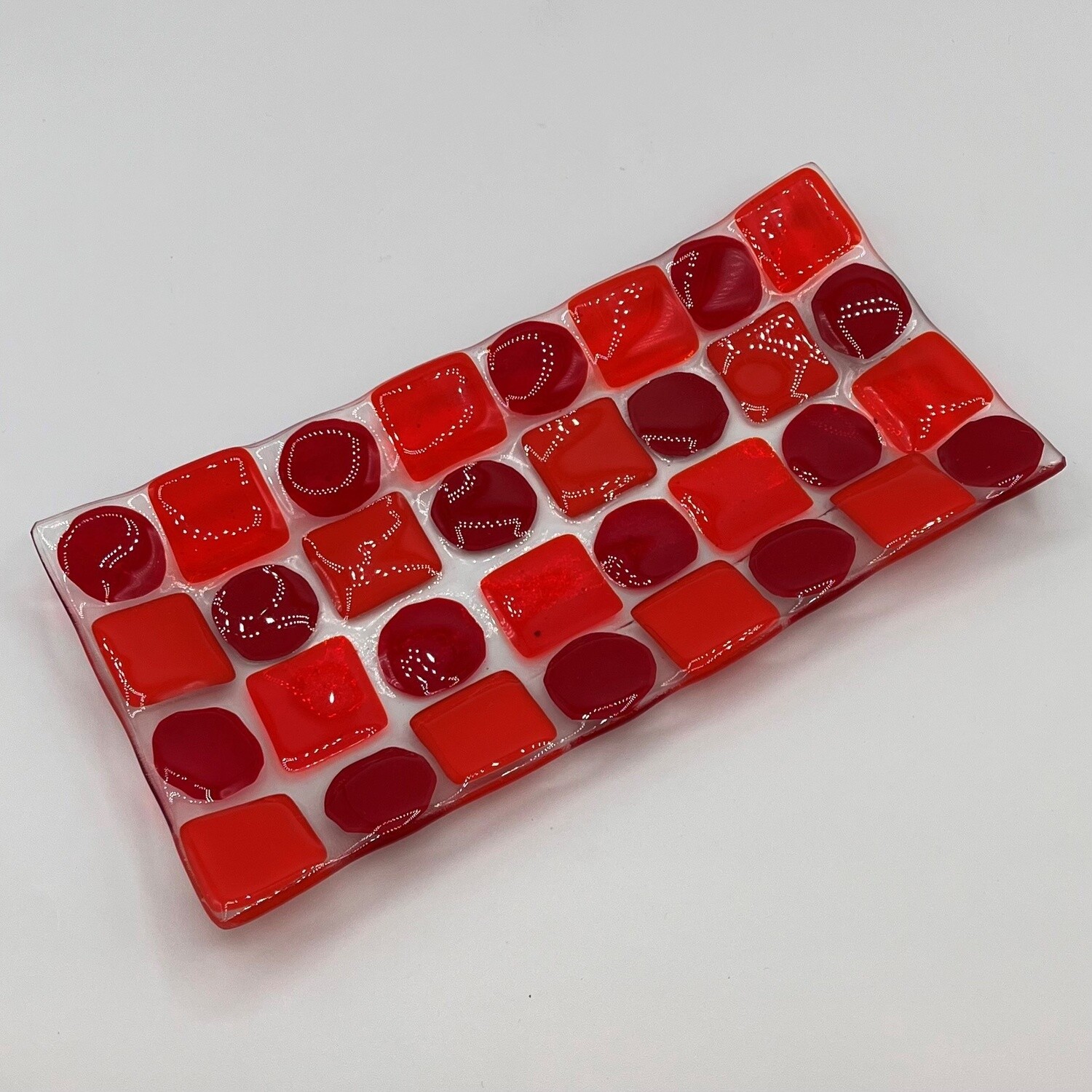 Michael Smith, Fused Glass, Red geometry