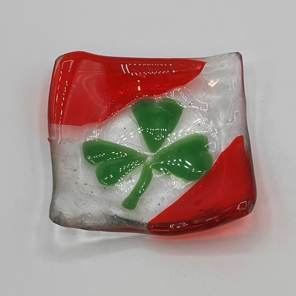 Duane Sparks, Fused Glass, Lucky clover
